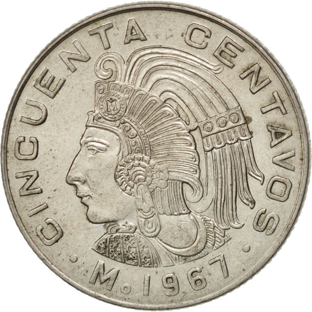 Coin, Mexico, 50 Centavos, 1967, Mexico City, AU(55-58), Copper-nickel, KM:451