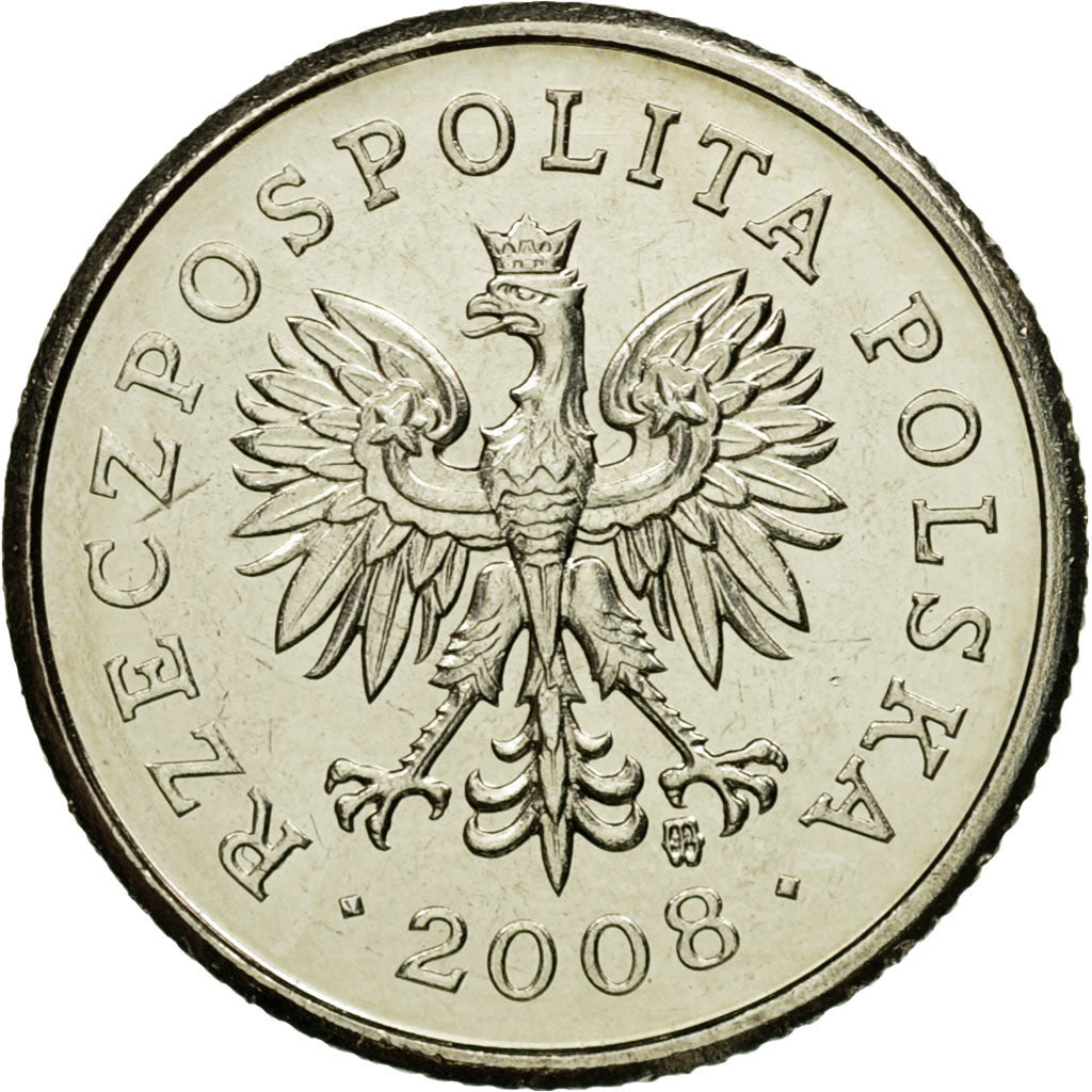 Coin, Poland, 20 Groszy, 2008, Warsaw, MS(65-70), Copper-nickel, KM:280