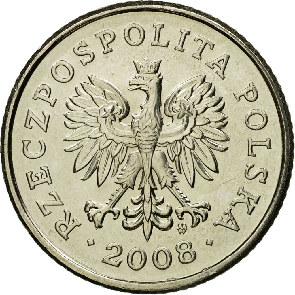 Coin, Poland, 50 Groszy, 2008, Warsaw, MS(65-70), Copper-nickel, KM:281