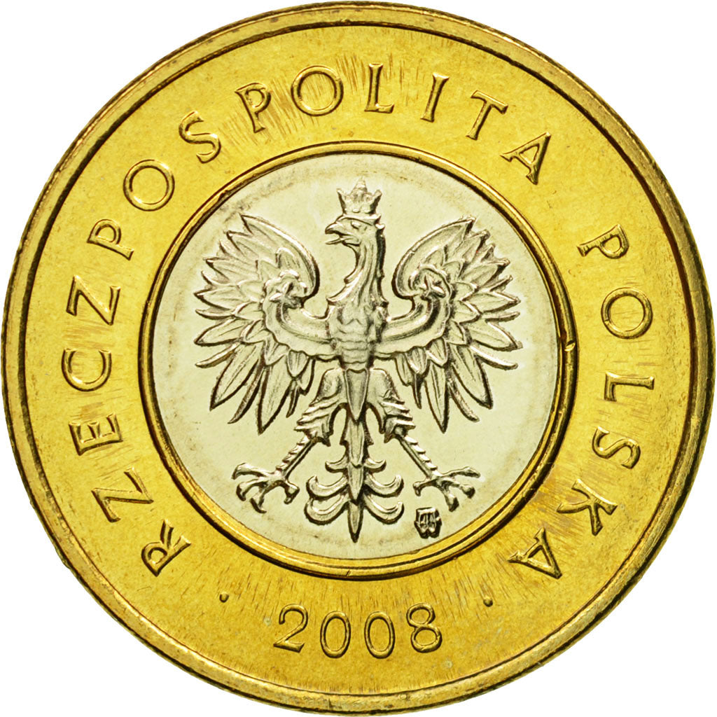 Coin, Poland, 2 Zlote, 2008, Warsaw, MS(65-70), Bi-Metallic, KM:283