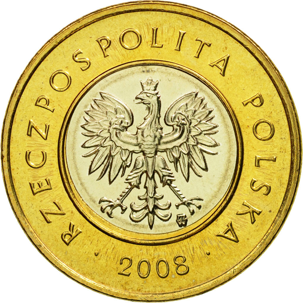 Coin, Poland, 2 Zlote, 2008, Warsaw, MS(65-70), Bi-Metallic, KM:283