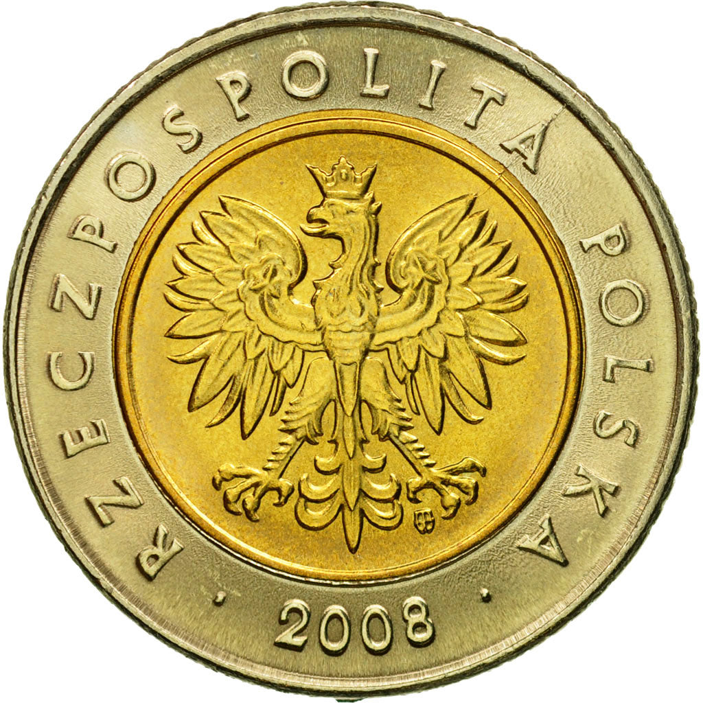 Monnaie, Pologne, 5 Zlotych, 2008, Warsaw, FDC, Bi-Metallic, KM:284