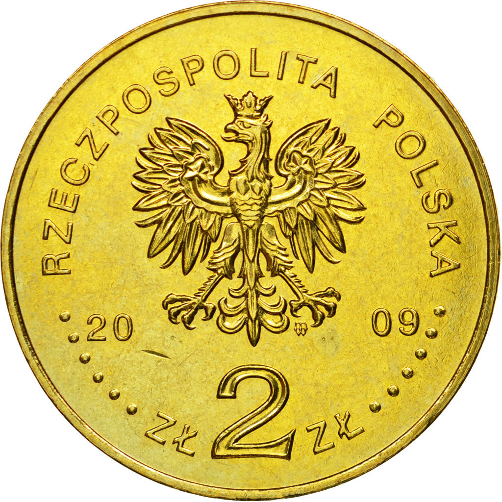 Coin, Poland, 2 Zlote, 2009, Warsaw, MS(65-70), Brass, KM:711