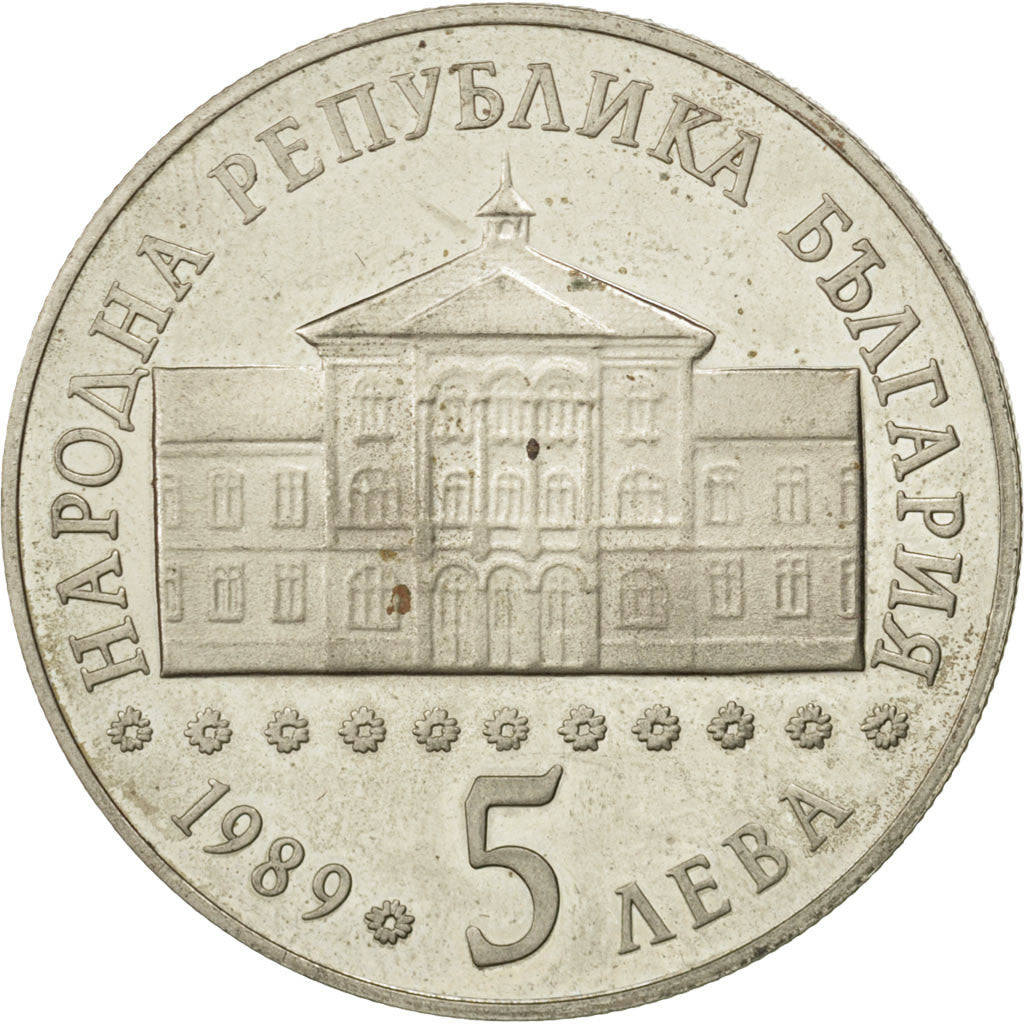 Münze, Bulgarien, 5 Leva, 1989, VZ, Copper-nickel, KM:179