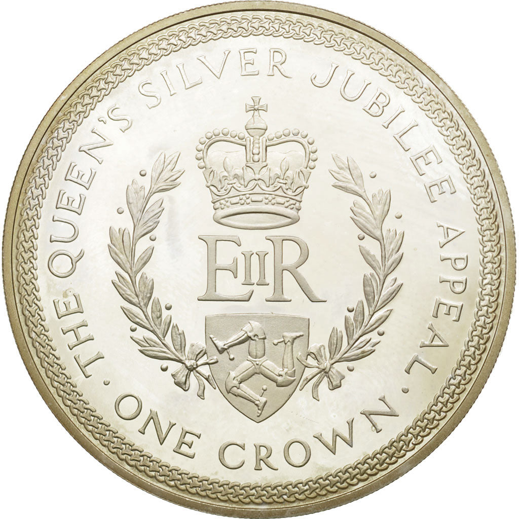 Coin, Isle of Man, Elizabeth II, Crown, 1977, Pobjoy Mint, MS(63), Silver