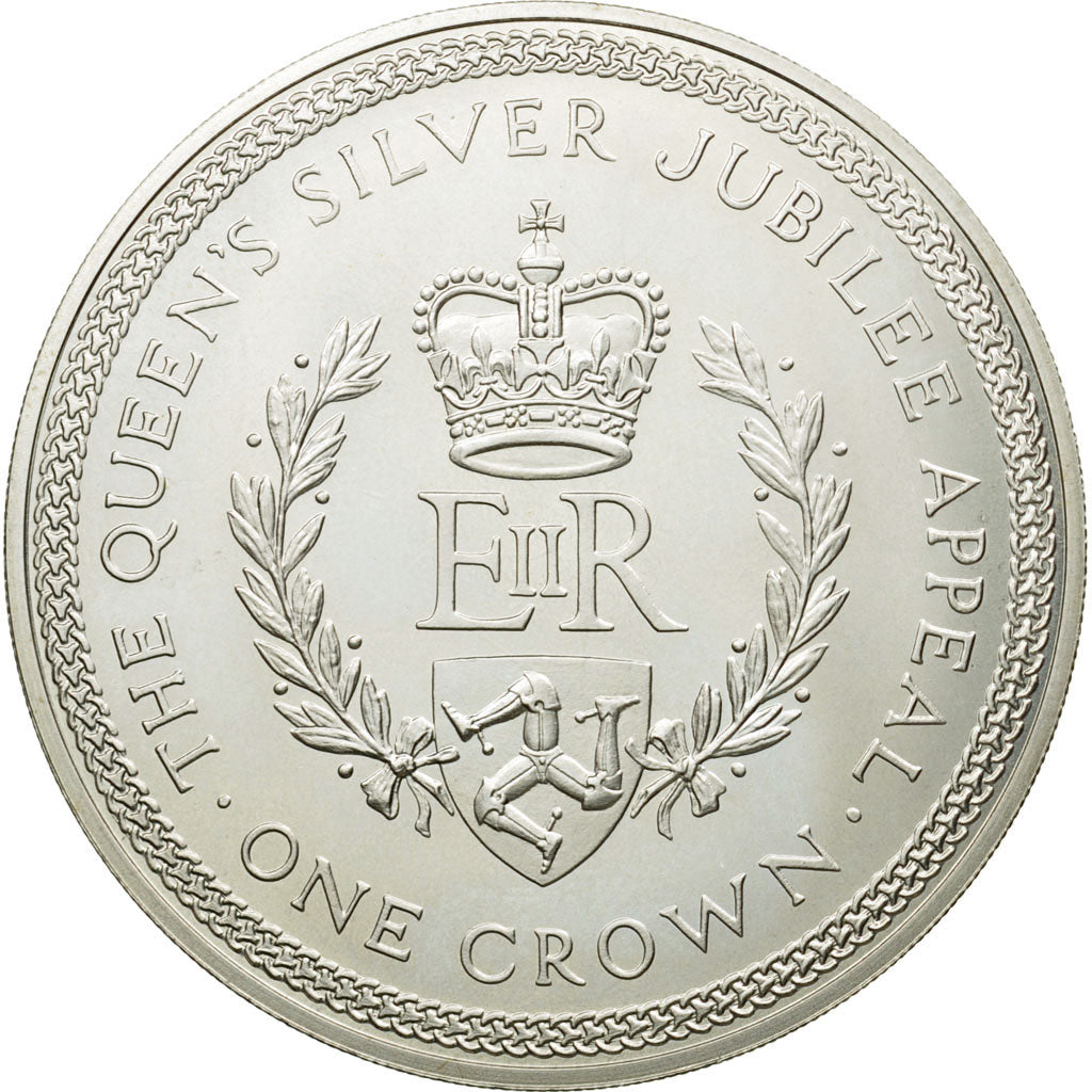 Coin, Isle of Man, Elizabeth II, Crown, 1977, Pobjoy Mint, MS(65-70), Silver