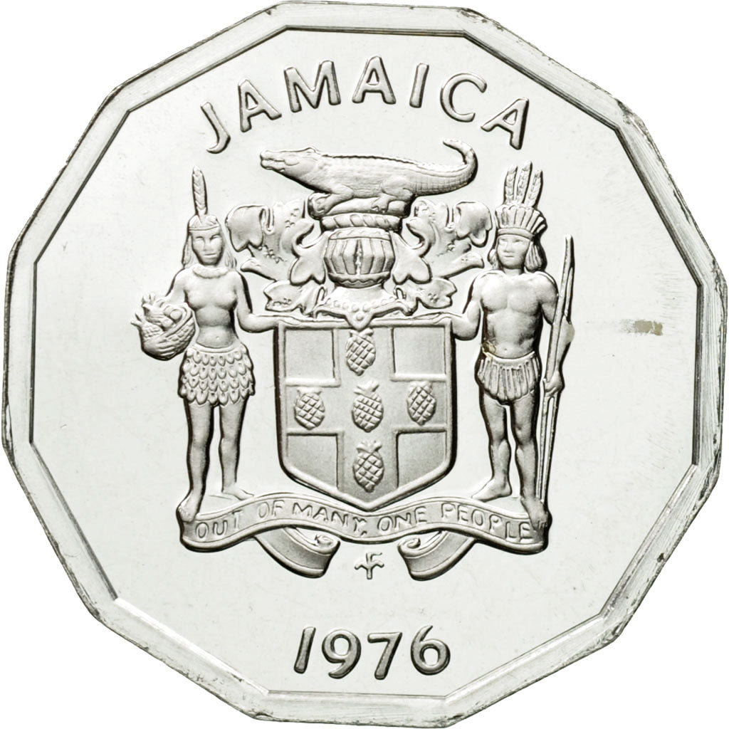 Coin, Jamaica, Elizabeth II, Cent, 1976, Franklin Mint, USA, MS(65-70)