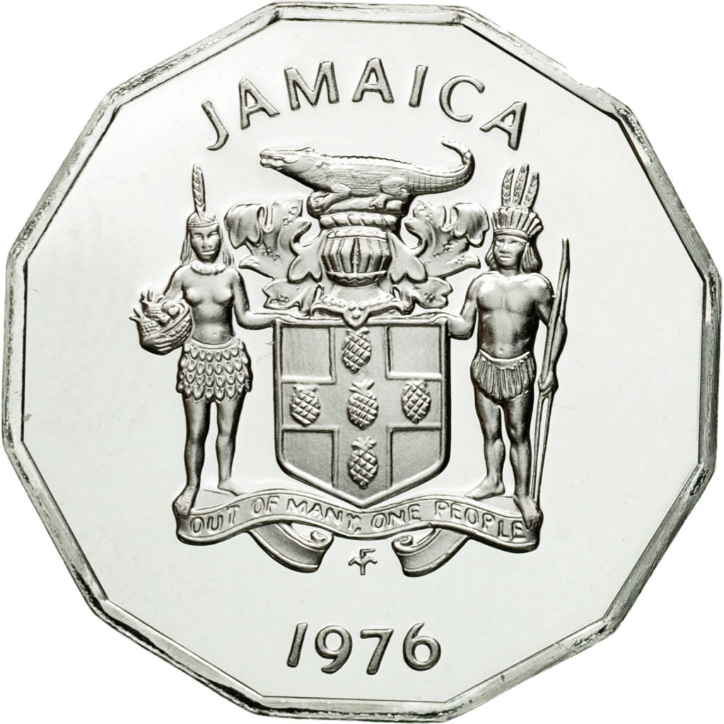 Coin, Jamaica, Elizabeth II, Cent, 1976, Franklin Mint, USA, MS(65-70)