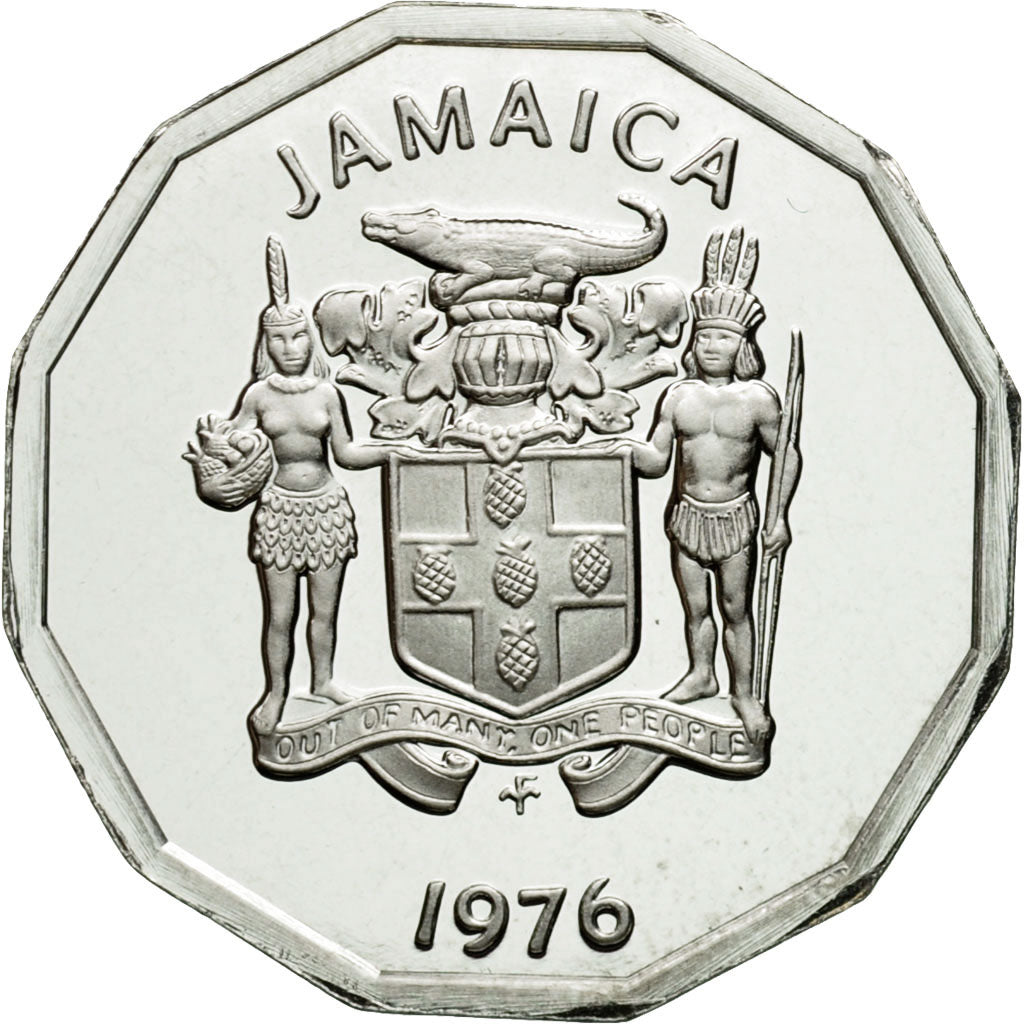 Coin, Jamaica, Elizabeth II, Cent, 1976, Franklin Mint, USA, MS(65-70)