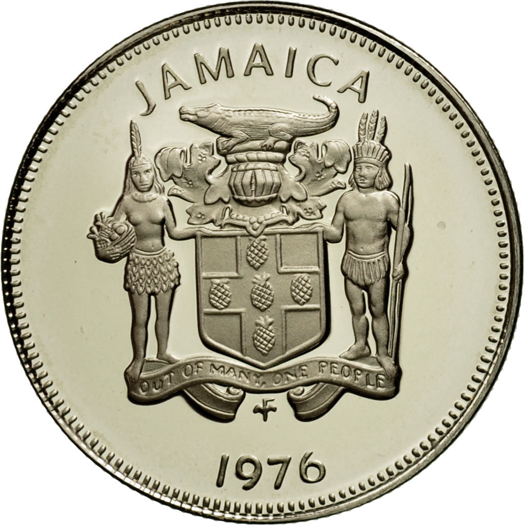 Münze, Jamaica, Elizabeth II, 5 Cents, 1976, Franklin Mint, USA, STGL
