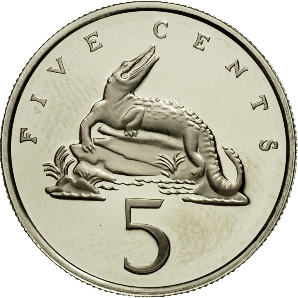 Coin, Jamaica, Elizabeth II, 5 Cents, 1976, Franklin Mint, USA, MS(65-70)