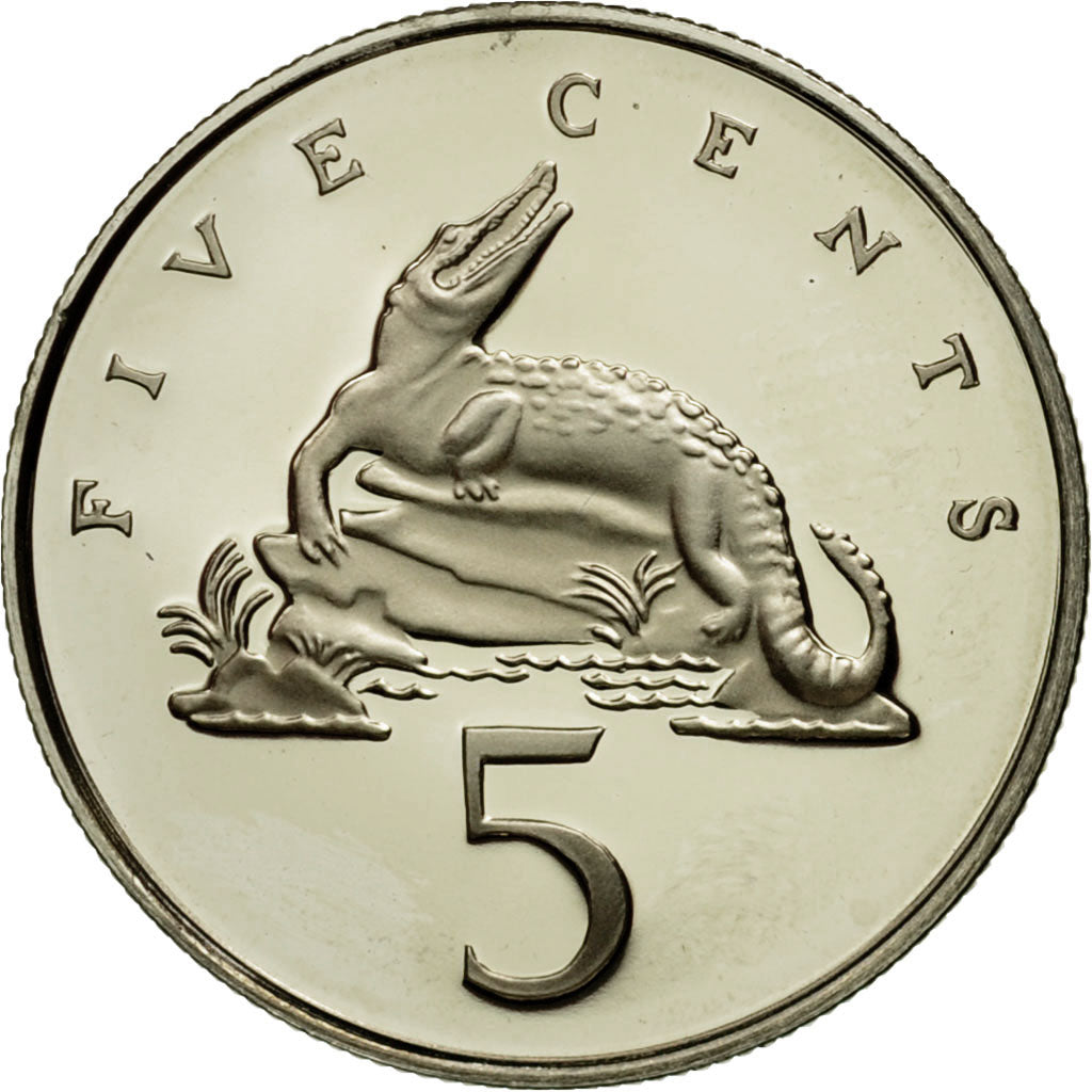 Coin, Jamaica, Elizabeth II, 5 Cents, 1976, Franklin Mint, USA, MS(65-70)