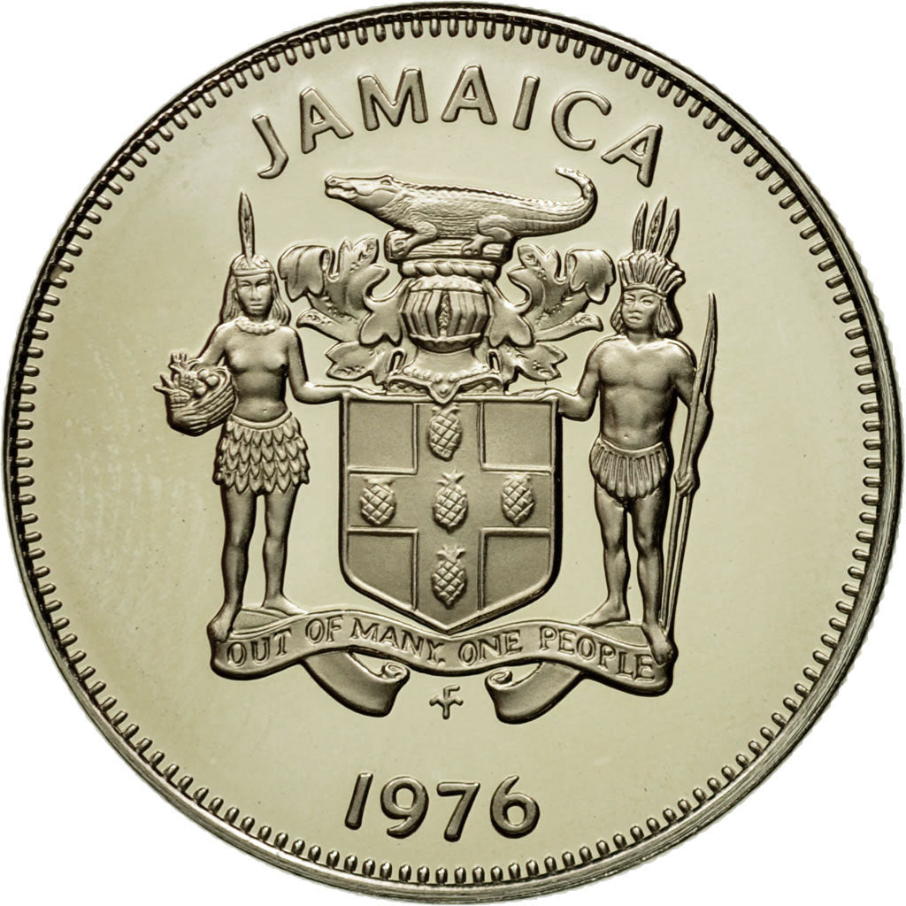 Monnaie, Jamaica, Elizabeth II, 10 Cents, 1976, Franklin Mint, USA, FDC
