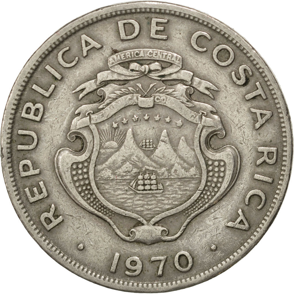 Costa Rica, République, 2 Colones 1970, KM 187.2