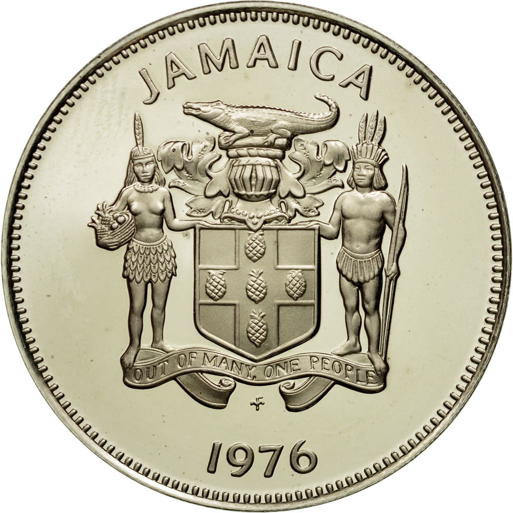 Monnaie, Jamaica, Elizabeth II, 25 Cents, 1976, Franklin Mint, USA, FDC