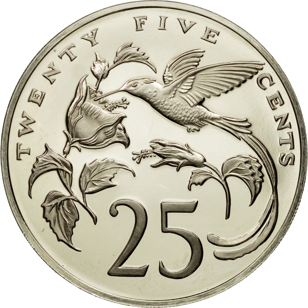 Monnaie, Jamaica, Elizabeth II, 25 Cents, 1976, Franklin Mint, USA, FDC