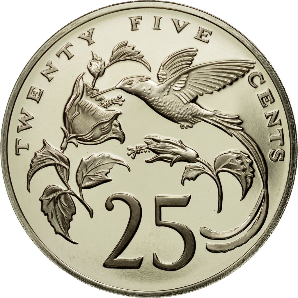 Monnaie, Jamaica, Elizabeth II, 25 Cents, 1976, Franklin Mint, USA, FDC