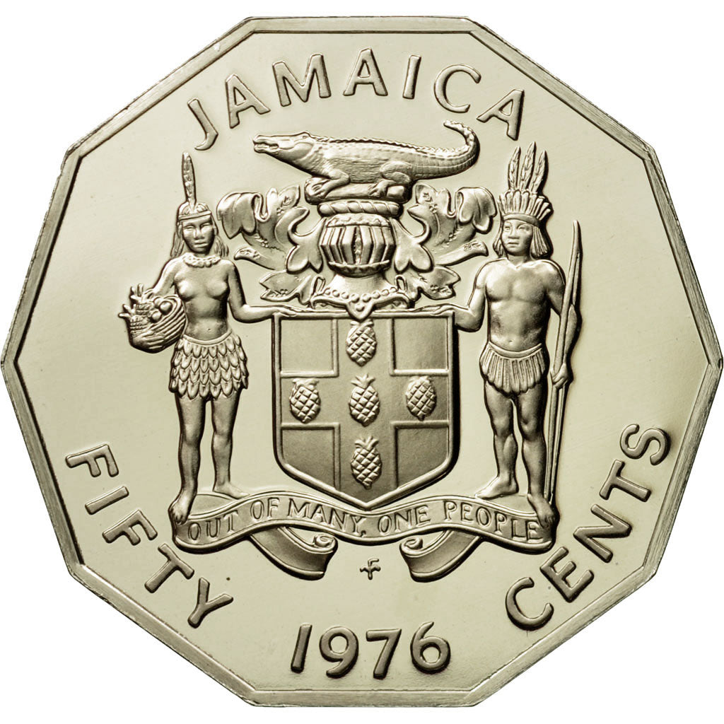 Monnaie, Jamaica, Elizabeth II, 50 Cents, 1976, Franklin Mint, USA, FDC