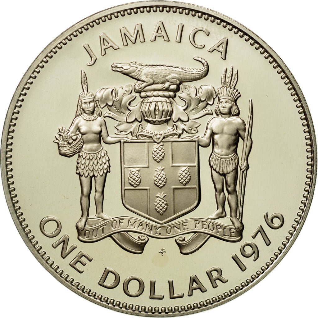 Coin, Jamaica, Elizabeth II, Dollar, 1976, Franklin Mint, MS(65-70)