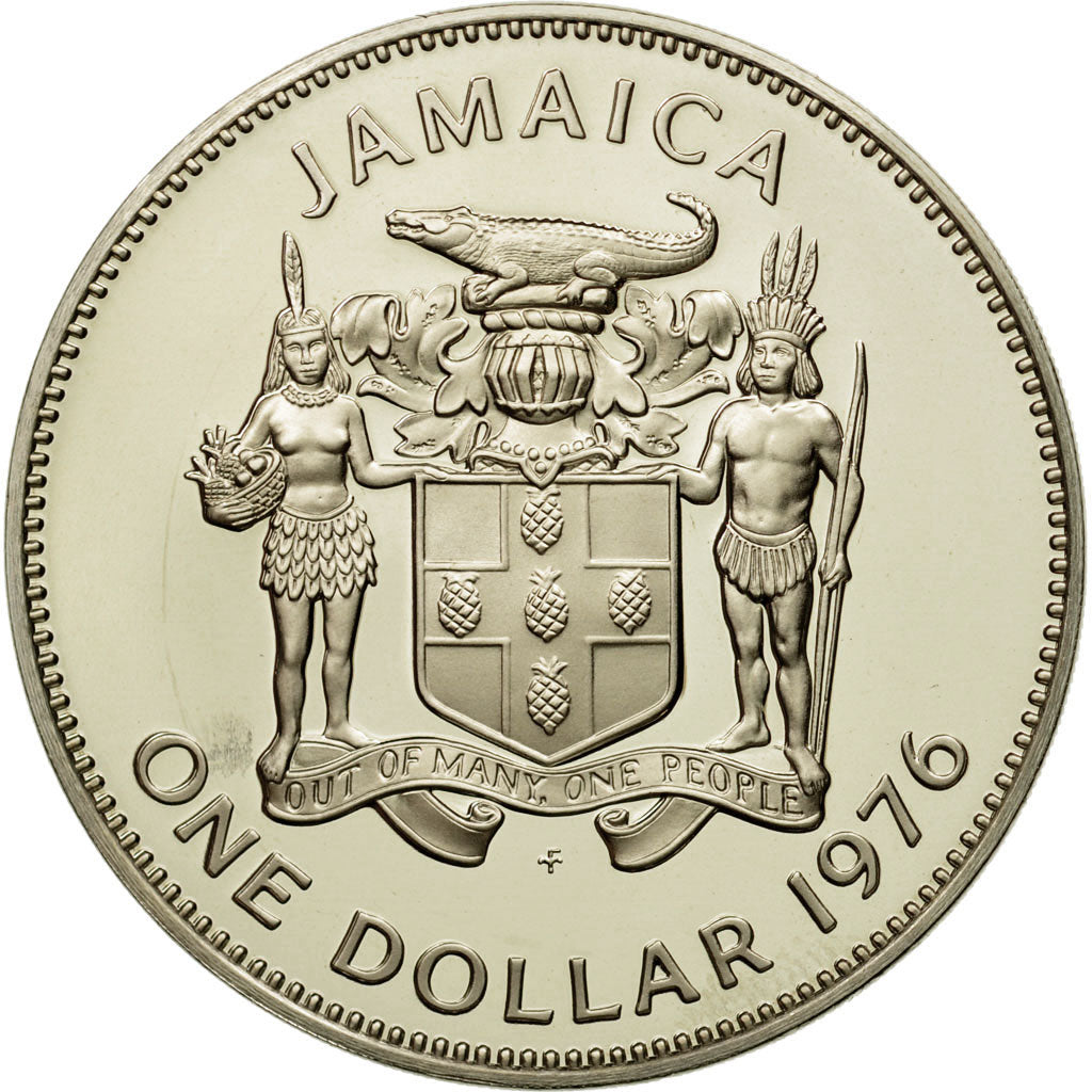 Coin, Jamaica, Elizabeth II, Dollar, 1976, Franklin Mint, MS(65-70)