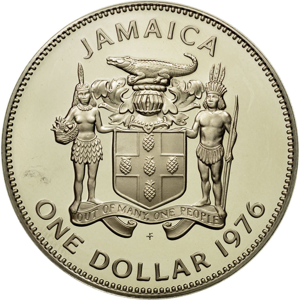 Coin, Jamaica, Elizabeth II, Dollar, 1976, Franklin Mint, MS(65-70)