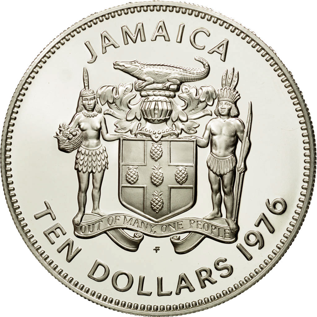 Coin, Jamaica, Elizabeth II, 10 Dollars, 1976, Franklin Mint, USA, MS(65-70)