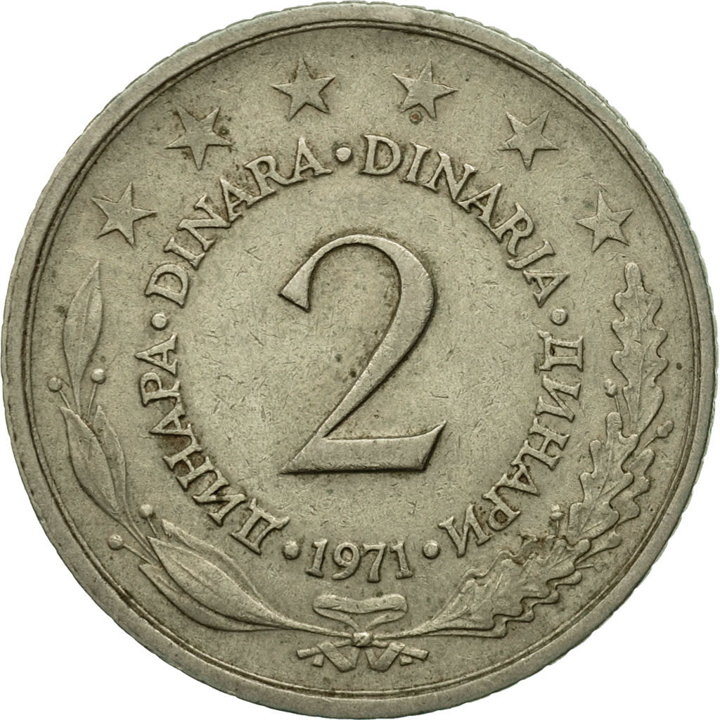 Monnaie, Yougoslavie, 2 Dinara, 1971, TTB, Copper-Nickel-Zinc, KM:57