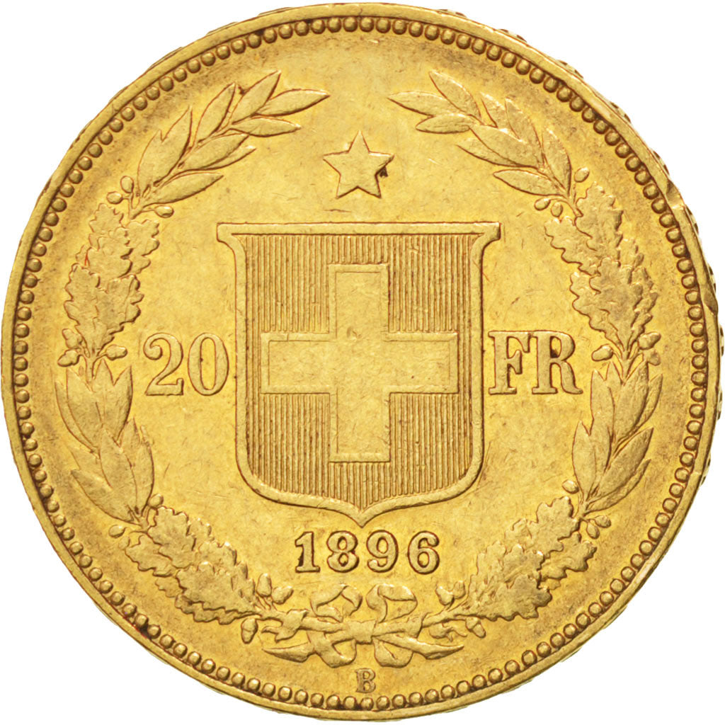 Suisse, Confédération Helvétique, 20 Francs Or 1896 B, KM 31.3