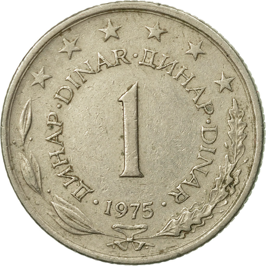 Coin, Yugoslavia, Dinar, 1975, EF(40-45), Copper-Nickel-Zinc, KM:59
