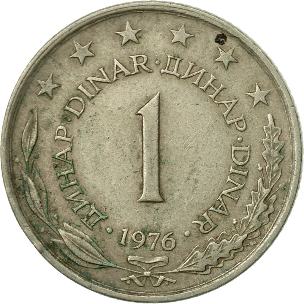 Coin, Yugoslavia, Dinar, 1976, EF(40-45), Copper-Nickel-Zinc, KM:59