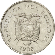 Coin, Ecuador, 50 Sucres, 1988, MS(63), Nickel Clad Steel, KM:93
