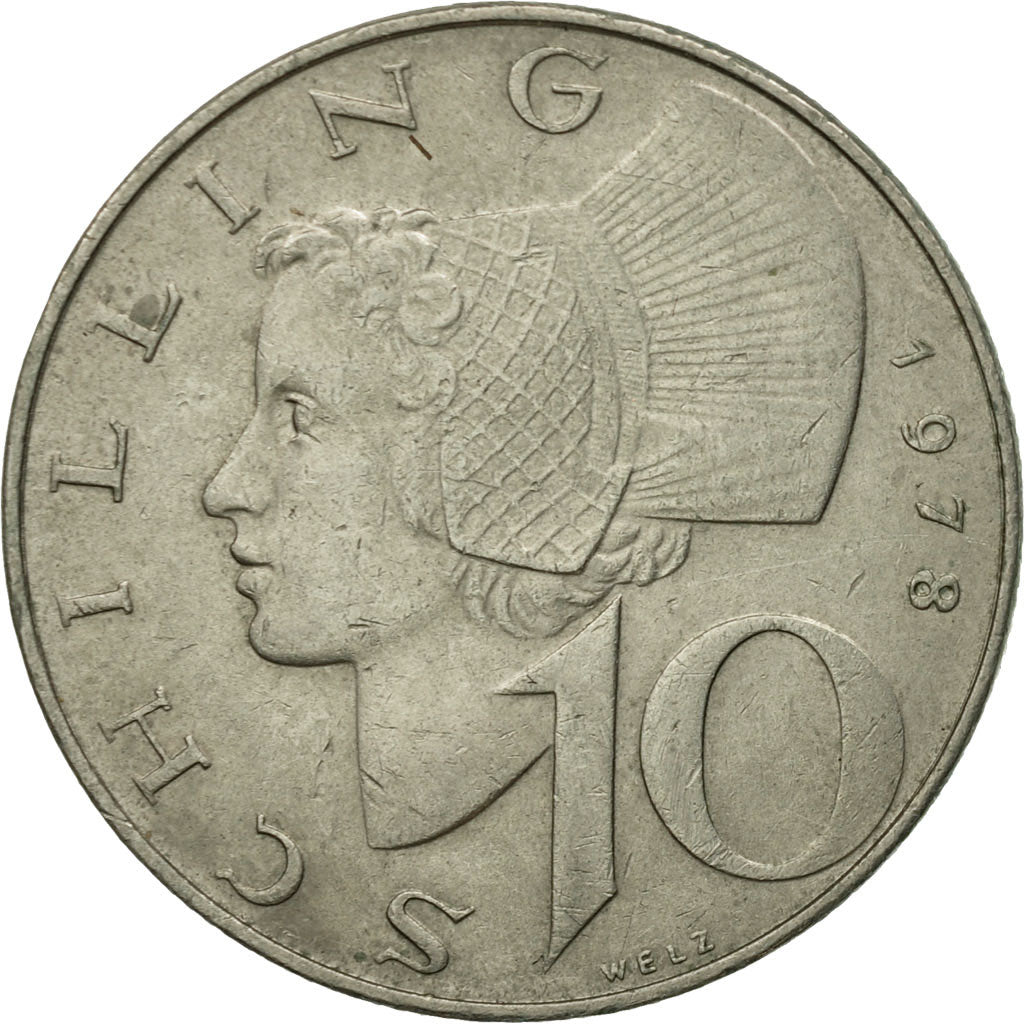 Coin, Austria, 10 Schilling, 1978, AU(50-53), Copper-Nickel Plated Nickel