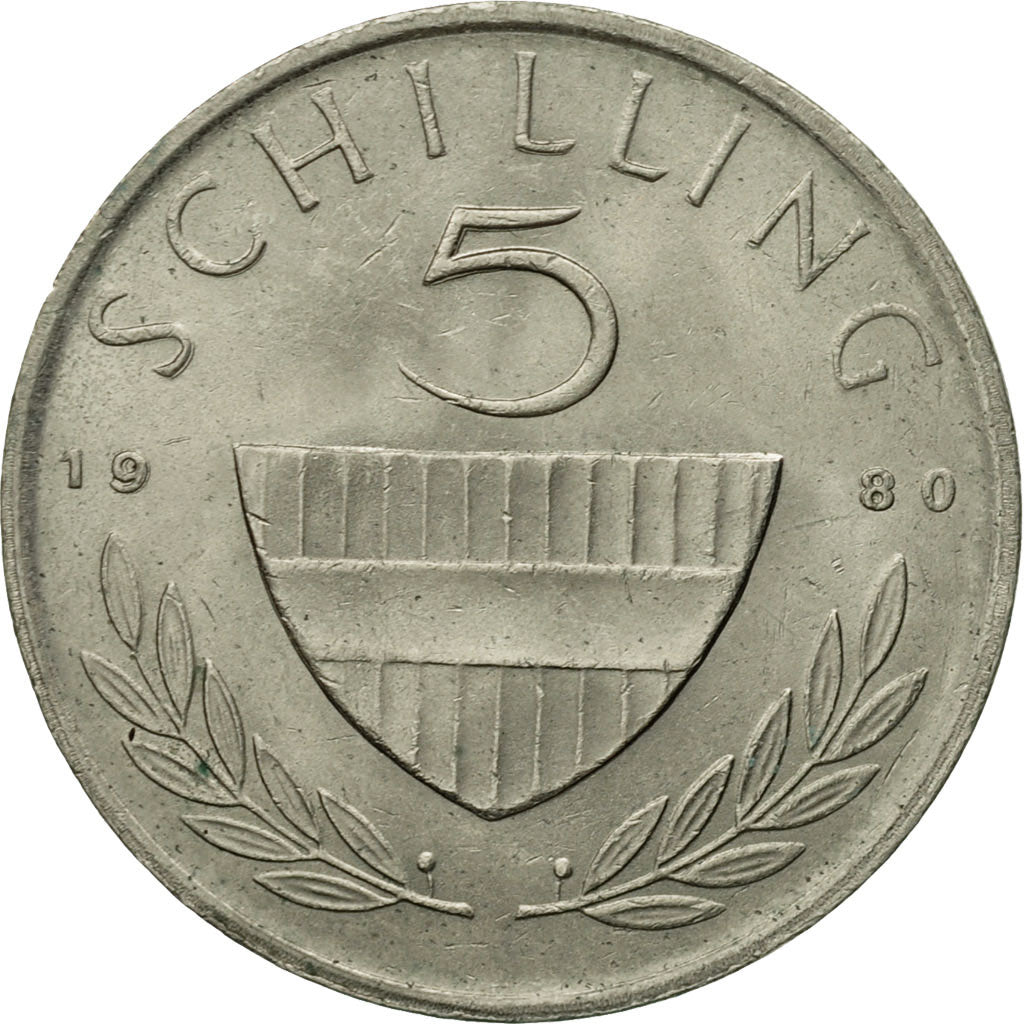 Coin, Austria, 5 Schilling, 1980, EF(40-45), Copper-nickel, KM:2889a