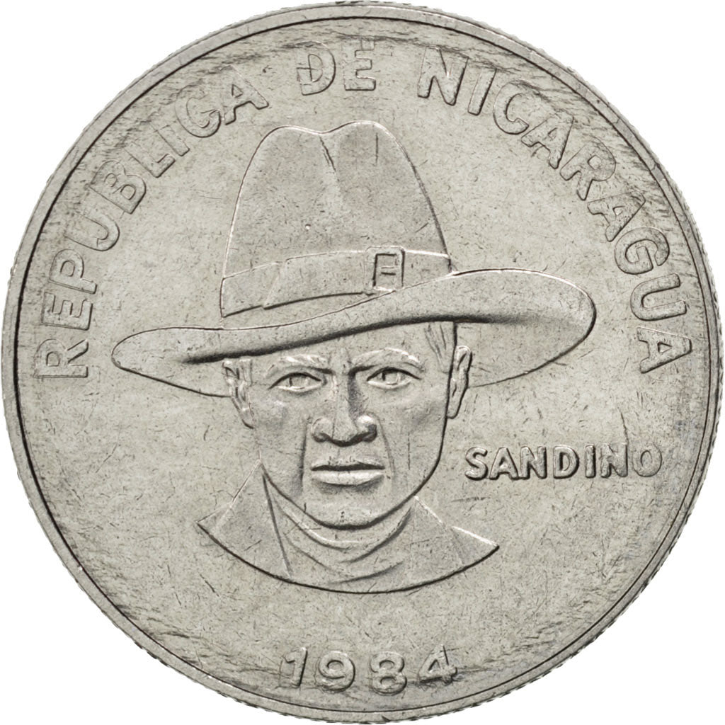 NICARAGUA, Cordoba, 1984, KM #43a, MS(60-62), Nickel Clad Steel, 7.69