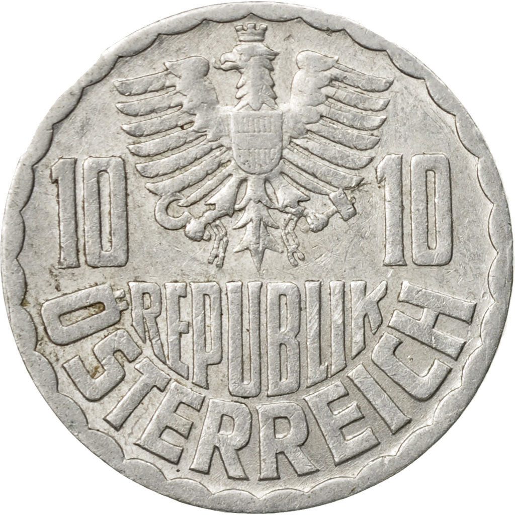 Coin, Austria, 10 Groschen, 1966, Vienna, EF(40-45), Aluminum, KM:2878