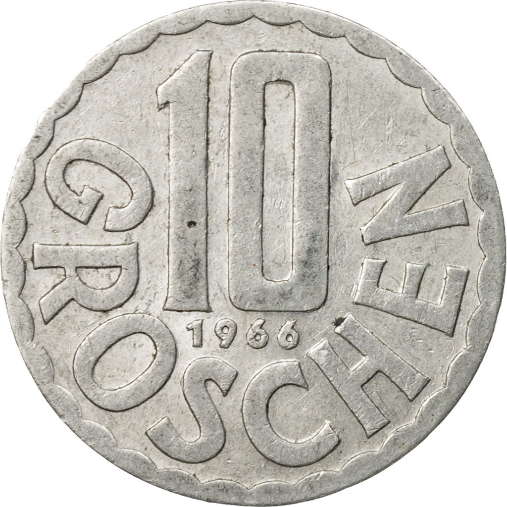 Coin, Austria, 10 Groschen, 1966, Vienna, EF(40-45), Aluminum, KM:2878