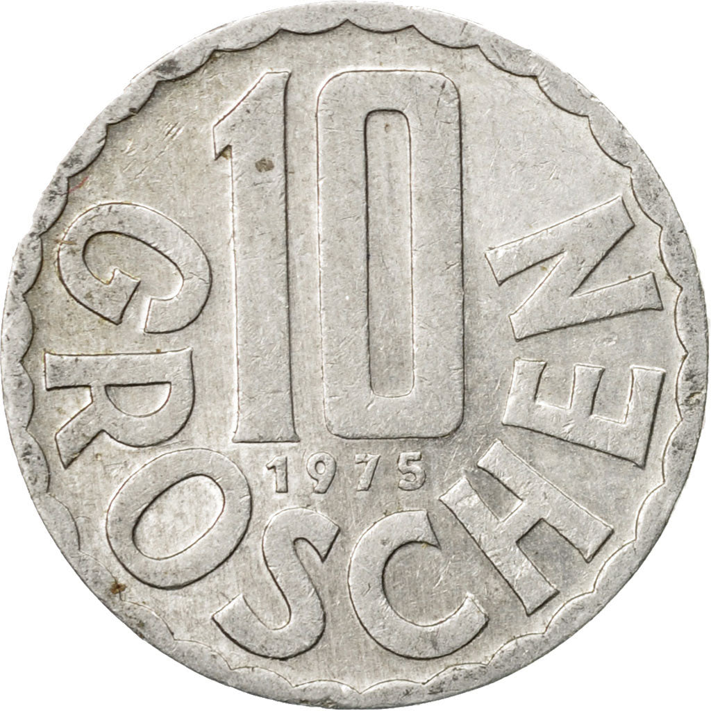Coin, Austria, 10 Groschen, 1975, Vienna, EF(40-45), Aluminum, KM:2878