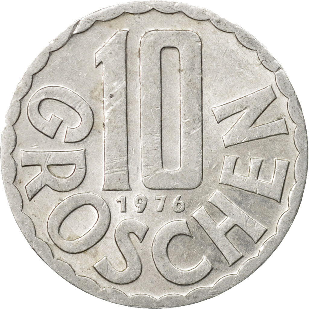 Coin, Austria, 10 Groschen, 1976, Vienna, EF(40-45), Aluminum, KM:2878