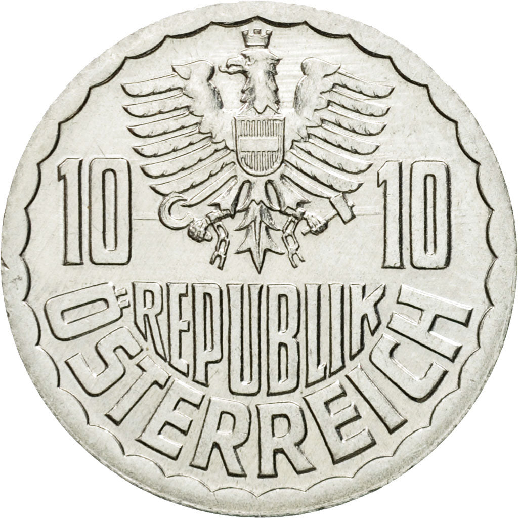 Coin, Austria, 10 Groschen, 1985, Vienna, AU(50-53), Aluminum, KM:2878