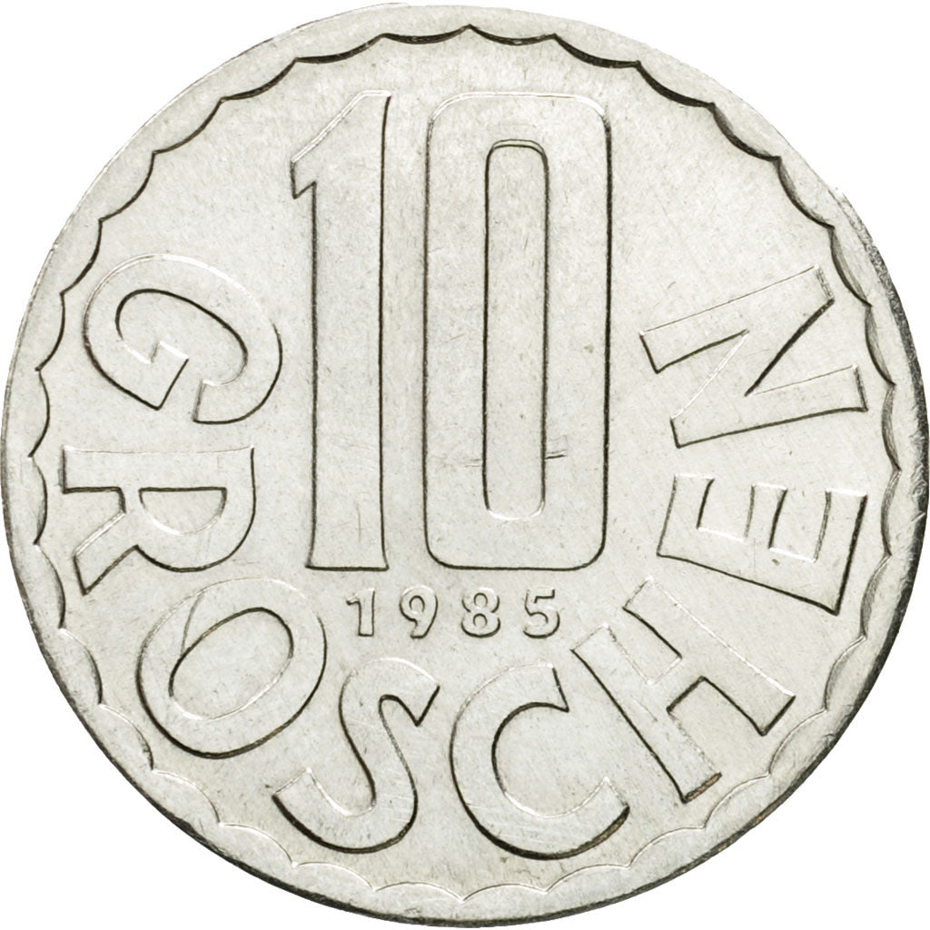 Coin, Austria, 10 Groschen, 1985, Vienna, AU(50-53), Aluminum, KM:2878