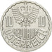 Coin, Austria, 10 Groschen, 1988, Vienna, AU(50-53), Aluminum, KM:2878