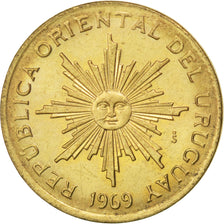 URUGUAY, Peso, 1969, Santiago, KM #52, MS(60-62), Aluminum-Brass, 17, 2.02