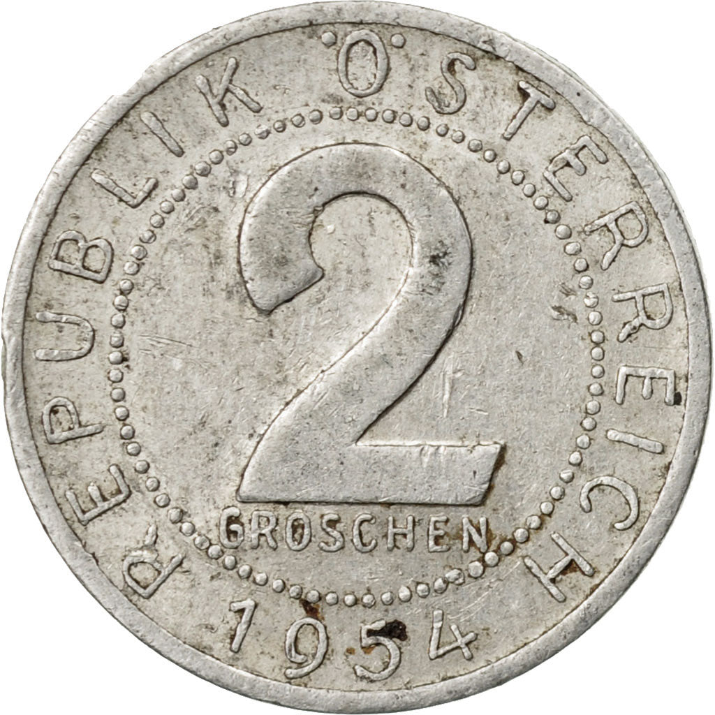 Coin, Austria, 2 Groschen, 1974, EF(40-45), Aluminum, KM:2876