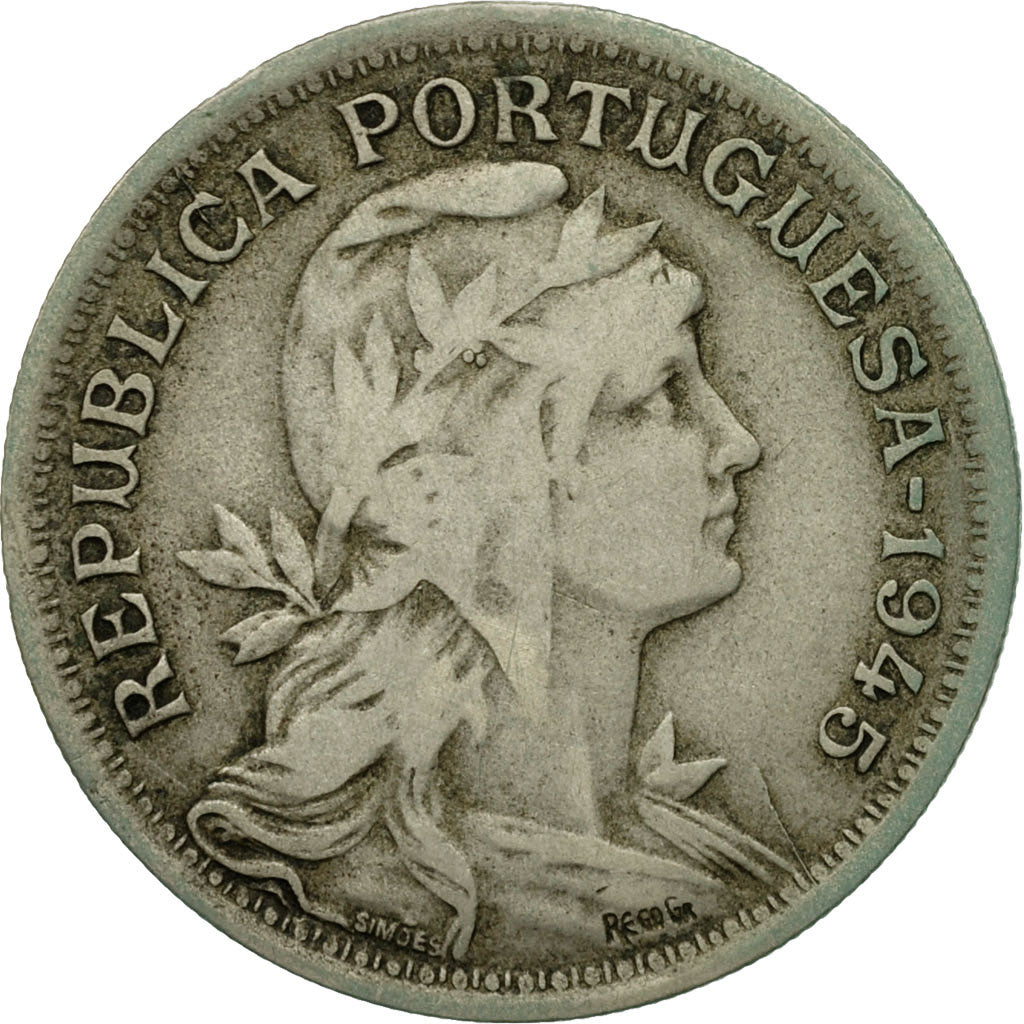 Coin, Portugal, 50 Centavos, 1945, VF(30-35), Copper-nickel, KM:577