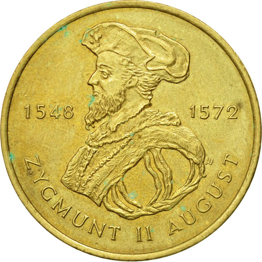 Coin, Poland, 2 Zlote, 1996, Warsaw, AU(55-58), Brass, KM:306
