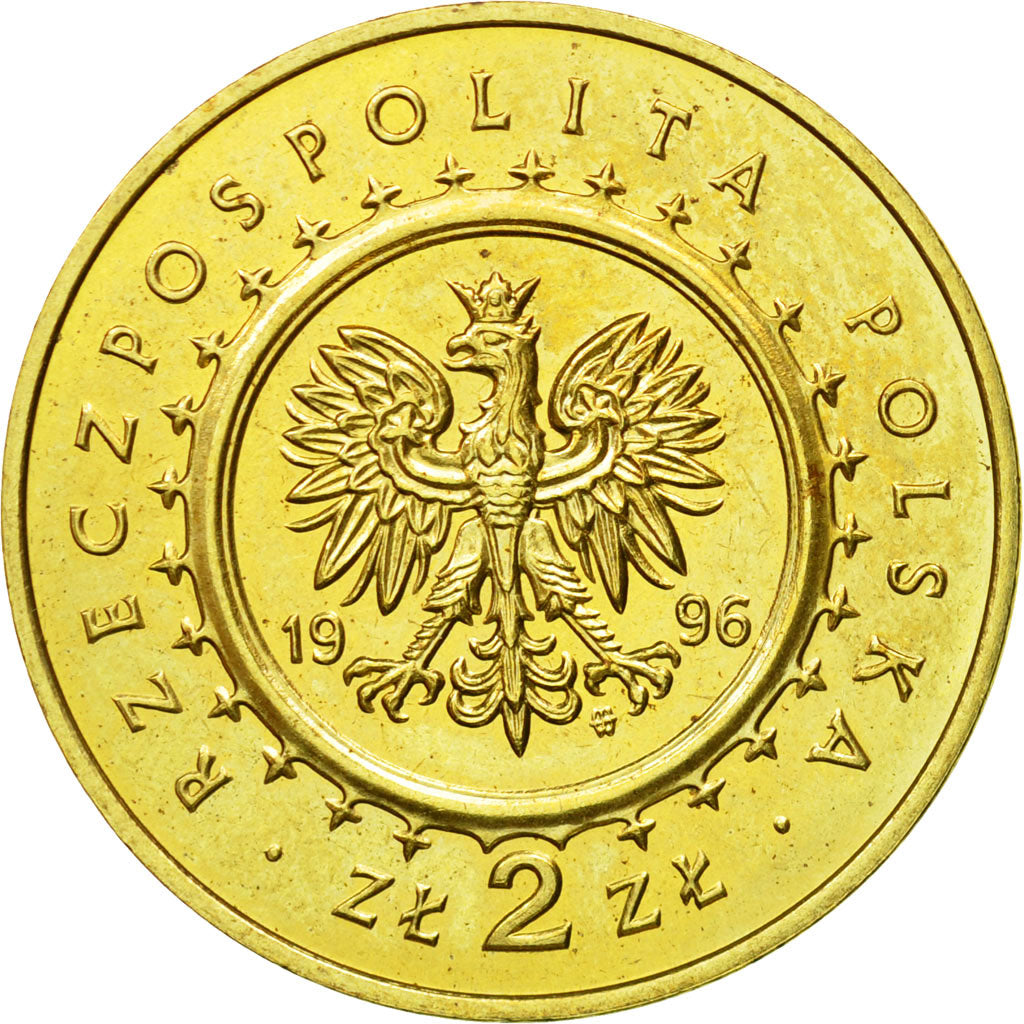 Coin, Poland, 2 Zlote, 1996, Warsaw, MS(64), Brass, KM:313