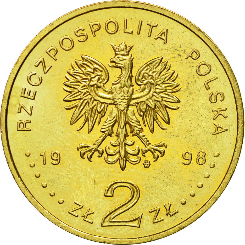 Coin, Poland, 2 Zlote, 1998, Warsaw, MS(64), Brass, KM:344
