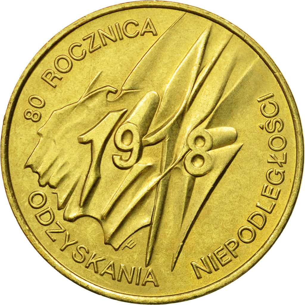Coin, Poland, 2 Zlote, 1998, Warsaw, MS(63), Brass, KM:349