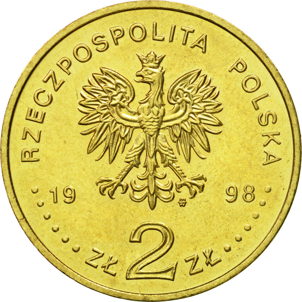 Coin, Poland, 2 Zlote, 1998, Warsaw, MS(63), Brass, KM:349