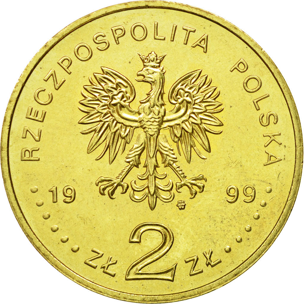 Coin, Poland, 2 Zlote, 1999, Warsaw, MS(64), Brass, KM:356